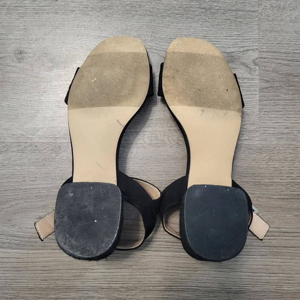 Madden Girl Marlyy Black Block Heel Espadrille Sandal Buckle Low Heel Women 7.5